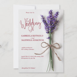Convites Casamento de Lavanda Azul Floral Claro