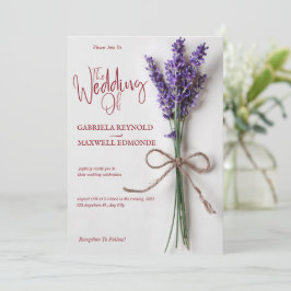 Convites Casamento de Lavanda Azul Floral Claro