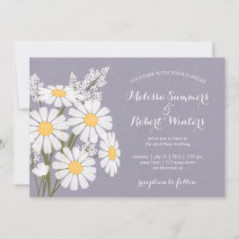 Convites Casamento de Lavanda das Dísias Brancas Elegantes