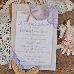 Convites Casamento de Lavanda de praia tesurada