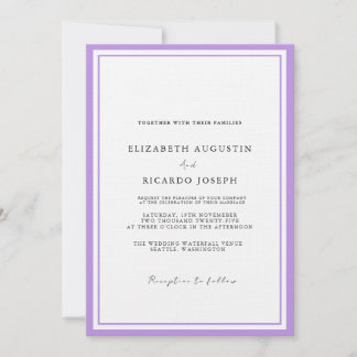 Convites Casamento de Lavanda de Script Elegante e Chic