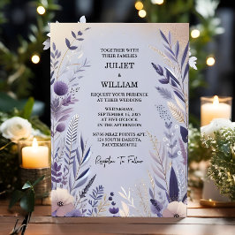 Convites Casamento de Lavanda de Verão com Primavera de que