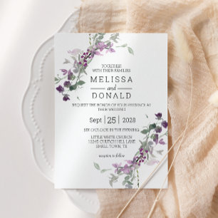 Convites Casamento de Lavanda de Watercolor Wildflower
