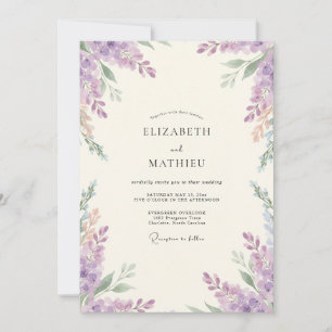 Convites Casamento de Lavanda empoeirada Wisteria