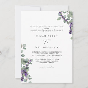 Convites Casamento de Lavanda Eucalipto Ambos os Conjuntos 
