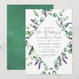 Convites Casamento de Lavanda Eucalyptus Greenery