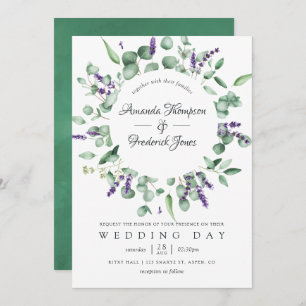 Convites Casamento de Lavanda Eucalyptus Greenery
