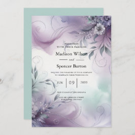 Convites Casamento de lavanda Mist e Whispers Watercolor