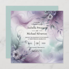 Convites Casamento de lavanda Mist e Whispers Watercolor
