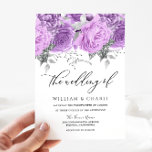 Convites Casamento de lavanda Roxo e Silver Floral Sparkle<br><div class="desc">Lavanda Roxo e Silver Floral Sparkle Convite para Casamento Ver coleção correspondente em Niche e Nest Store</div>