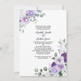 Convites Casamento de Lavanda Roxo Floral