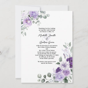 Convites Casamento de Lavanda Roxo Floral