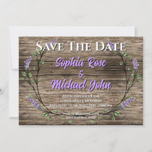 Convites Casamento de lavanda rusticado elegante salvar a d