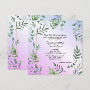 Convites Casamento de Lavandas da Flora e da Fauna Elegante
