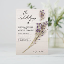 Convites Casamento de Lavandas Floral Limpa Elegante