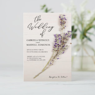 Convites Casamento de Lavandas Floral Limpa Elegante