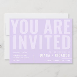 Convites Casamento de Lavandas Lilac com Tipografia Minimal