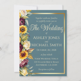 Convites Casamento de Legância de Girassol