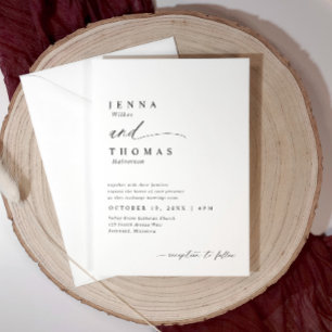 Convites Casamento de Letra Elegante Simples Moderna