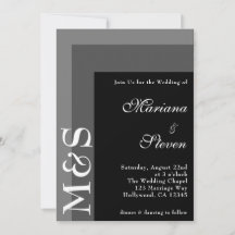 Casamento de Letra Moderna Simples Preto e Branco 
