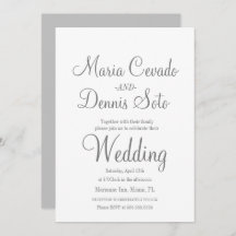 Casamento de Letras Simples de Cinza