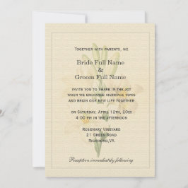 Convites Casamento de Lily Branca de Arte Botânica Elegante