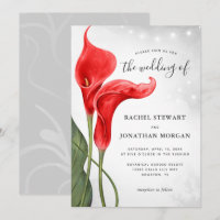 Casamento de Lily Calla Vermelha com Aquarela Flor
