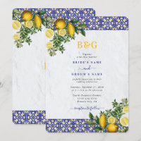 Casamento de limão-Azulejo Amarelo-Branco-Azul do 