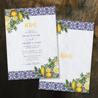 Casamento de limão-Azulejo Amarelo-Branco-Azul do 