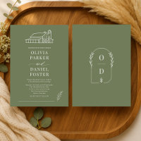Casamento de Linha Artística de Celeiro em Verde O
