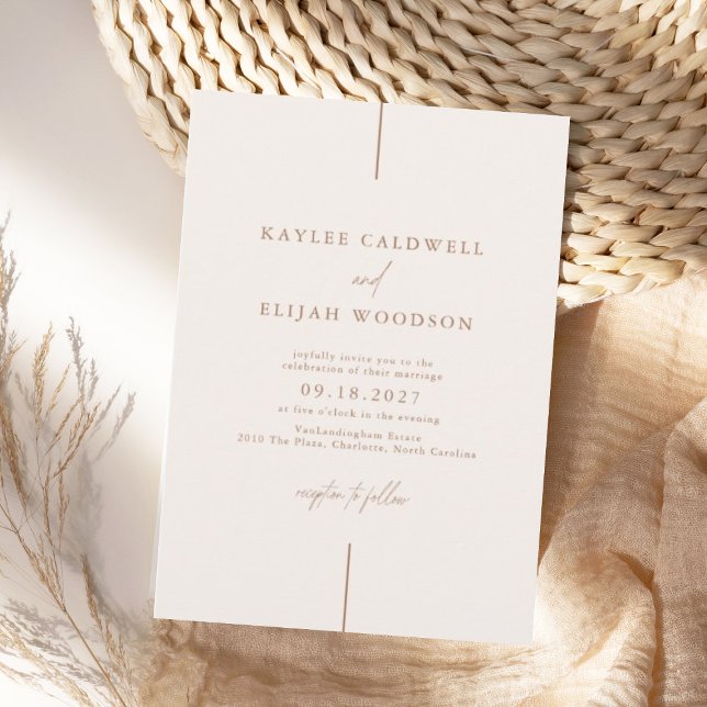 Convites Casamento de Linhas Minimalistas Legais SADIE (Criador carregado)