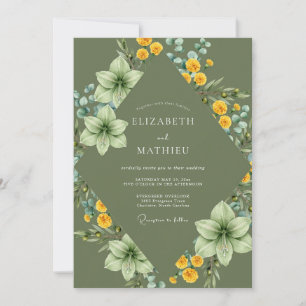 Convites Casamento de Lírio Amarelo Oliva
