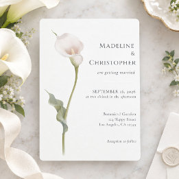 Convites Casamento de Lírio Calla Minimalista Elegante