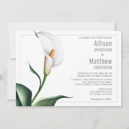 Convites Casamento de Lírio de Calla Branco Marfim Elegante