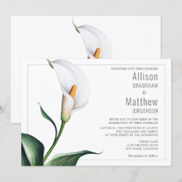 Convites Casamento de Lírio de Calla Branco Marfim Elegante