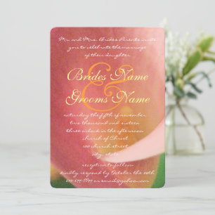 Convites Casamento de Lírio de Calla Rosa Pálido Elegante e