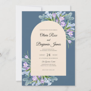 Convites Casamento de Lírio Lavanda Ardósia
