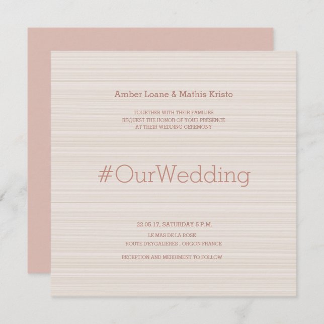 Convites Casamento de listras de ouro elegantes e modernas  (Frente/Verso)