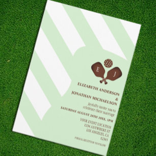 Convites Casamento de Listras Preppy Pickleball
