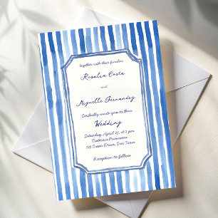 Convites Casamento de listras vintage desenhadas à mão em a