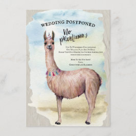 Convites Casamento de Llama Engraçado Adiado Data Aquarela