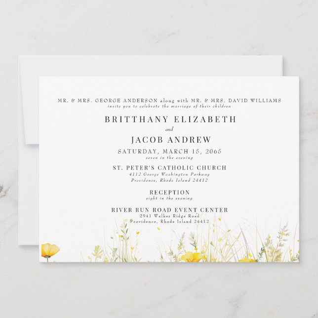 Convites Casamento de Local e Ambos os Pais 2 (Frente)