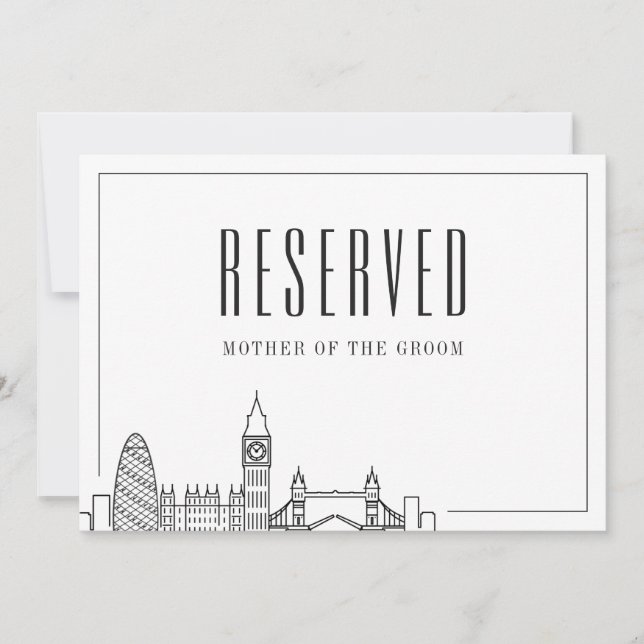Convites Casamento de Londres | Marcas Anuais Reservadas (Frente)