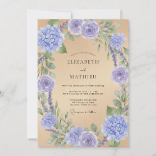 Convites Casamento de Louro Floral Lavanda