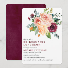 Convites Casamento de Luncheon Burgundy Bloom Bridesmaids