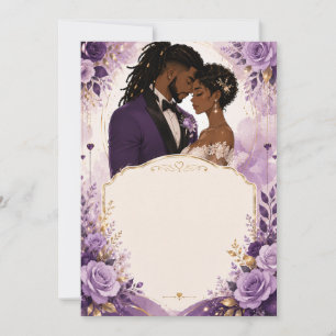 Convites Casamento de Luxo Anime Roxo e Dourado