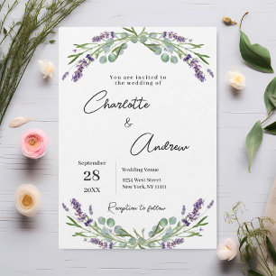 Convites Casamento de luxo com flores de lavanda