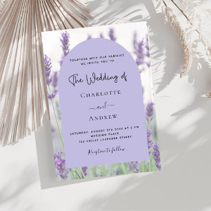 Convites Casamento de luxo com flores de lavanda violeta
