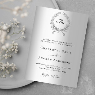 Convites Casamento de luxo com monograma
