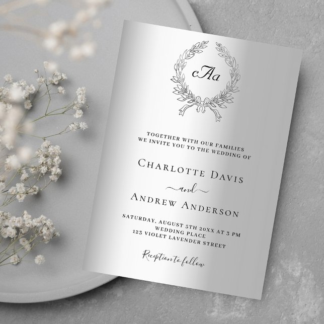 Convites Casamento de luxo com monograma (Criador carregado)